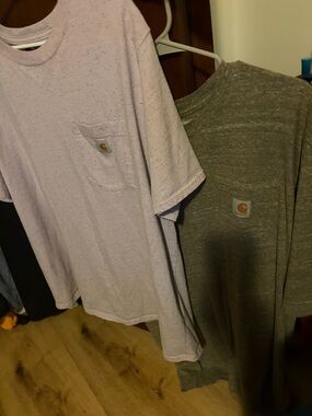 Carhartt Short Sleeve Pocket T-Shirt - Light Pink and Olive *please read*